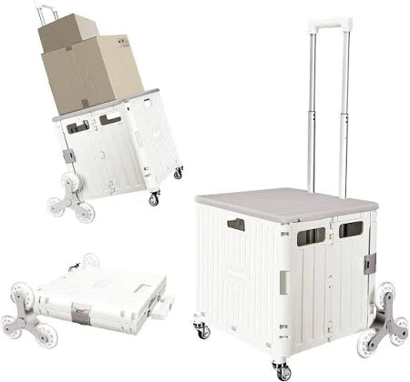 Collapsible Rolling Cart with Stair Climbing Wheels